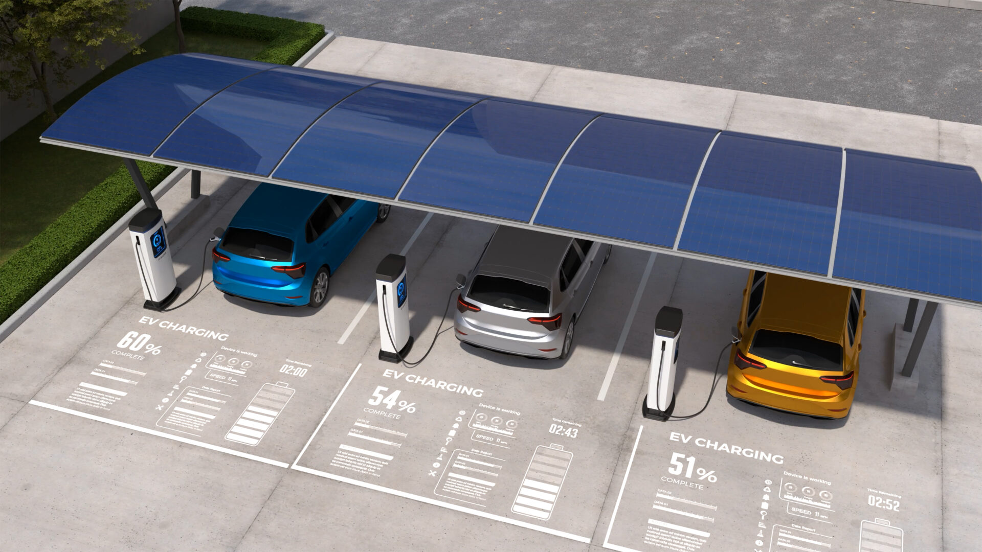 Mạng lưới trạm sạc xe điện tại Việt Nam sẽ thay đổi thế nào vào năm 2025 3 mo-hinh-tram-sac-xe-dien-co-mai-che-bang-dien-mat-troi